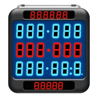 electronic score board blue (#00A3E0) and red (#F9423A) sticker