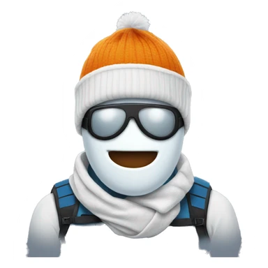 Snowman with a ski mask sticker