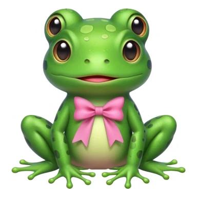 Cute Frog with pink ribbon sticker