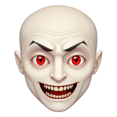 Nam 50 tuổi, mắt đỏ, da trắng, tóc ngắn, có răng nanh, tạo hình như ma cà rồng sticker