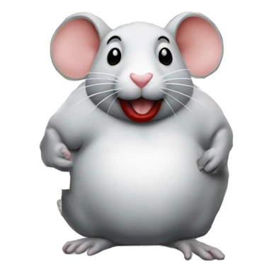 A big fat rat counting in money in London. The rat has big red lips, it’s wearing a t-shirt with some writing on that says I love Billi Eilish sticker