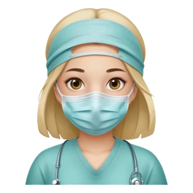 a girl wearing surgical mask sticker