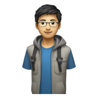 asian teen computer science major intern as software engineer in a cool tech startup sticker
