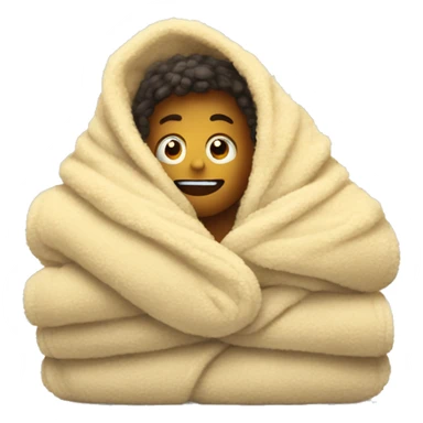 Person wrapped in a heated fuzzy blanket  sticker