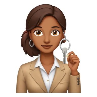brown lady in real estate job with house sticker