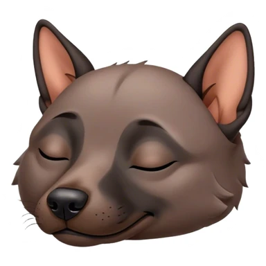 Meme-Worthy Cute Sleeping Xoloitzcuintle dog Portrait Emoji, Head resting peacefully with a contented smile, showcasing a sleek, muscular build with smooth, hairless ebony skin and gently relaxed wrinkles, eyes shut in a serene nap, Simplified yet hilariously adorable features, highly detailed, glowing with a soft, drowsy light, high shine, relaxed and utterly lovable, stylized with an air of playful laziness, bright and heartwarming, soft glowing outline, capturing the essence of a comically sleepy guardian, so meme-worthy it feels like it could instantly become the next viral sensation of adorable slumber! sticker