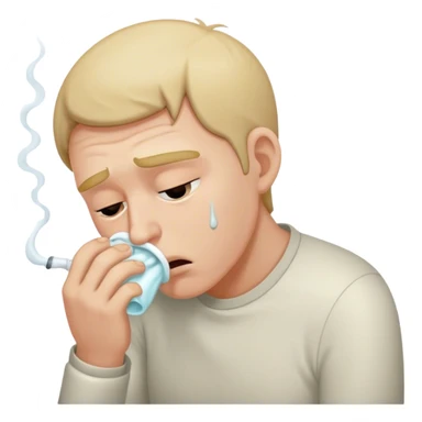 bent over man vomiting sticker