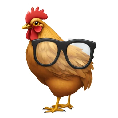 Une poule avec des lunettes stylé sticker
