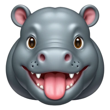 hippo with tongue sticking out sticker