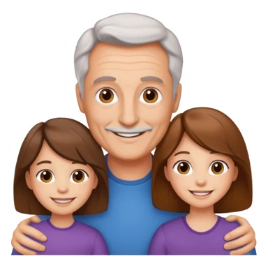 Papa solo avec ses deux filles et son fils sticker