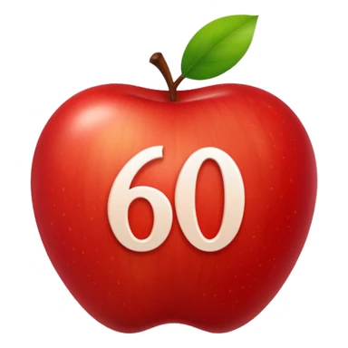 The apple 100 emoji 💯 but instead of 100 it says 60 sticker