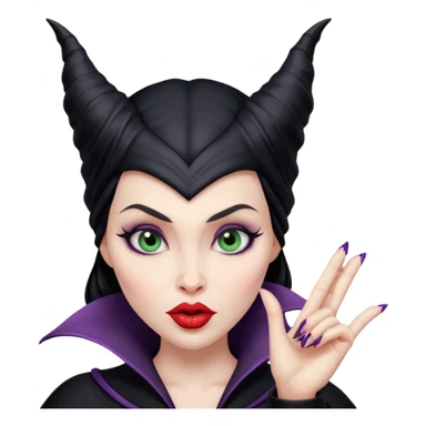 Maleficent puckering lips blowing a kiss sticker