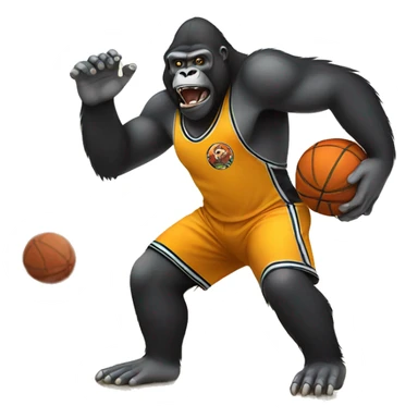 Gorilla playing basketball sticker