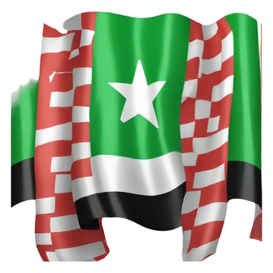 Syrian revolution flag that consist of green layer top then white in middle and black at the end and three red stars in the middle of the white layer sticker