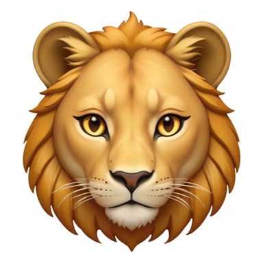 Cinematic Noble Lioness Portrait Emoji, Poised and regal, with a graceful, athletic build and a sleek, tawny Fur, piercing soulful amber eyes, Simplified yet sharp and sophisticated features, highly detailed, glowing with a warm, dignified glow, high shine, intelligent and fierce, stylized with an air of wild elegance, focused and attentive, soft glowing outline, capturing the essence of a watchful and confident lioness, so majestic it feels as though it could silently prowl out of the screen with effortless authority! sticker
