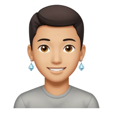 zesty gay chinese boy with diamond stud earings sticker