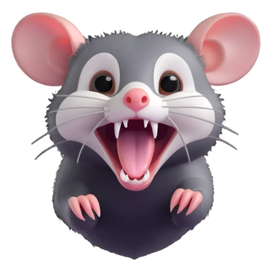 screaming opossum sticker