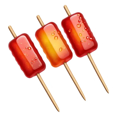 Tanghulu candied fruit skewers with red sugar coating, Chinese street food sticker