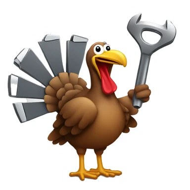 Turkey holding wrench sticker