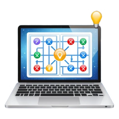 laptop screen showing a plan diagram with sparkles sticker