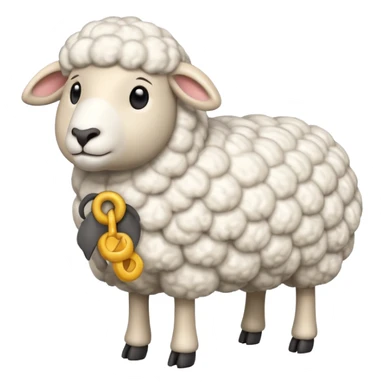 Sheep standing side  3D emoji png sticker