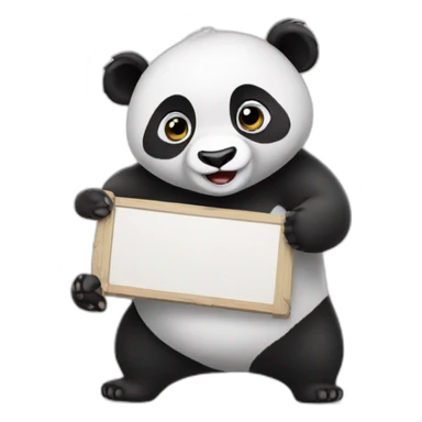 Panda holding a sign that says raid sticker