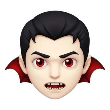 vampire boy, pale skin, fangs showing sticker