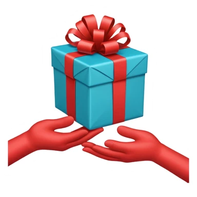 one hand offering a present, simple, clear, no text sticker