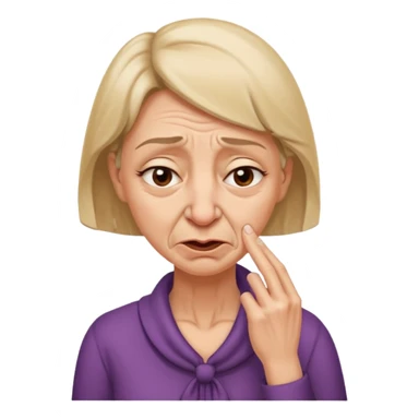 create a woman that is holding her neck because she is smelling something bad sticker