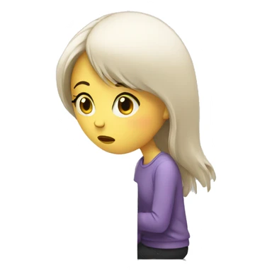 sad girl and laptop sticker