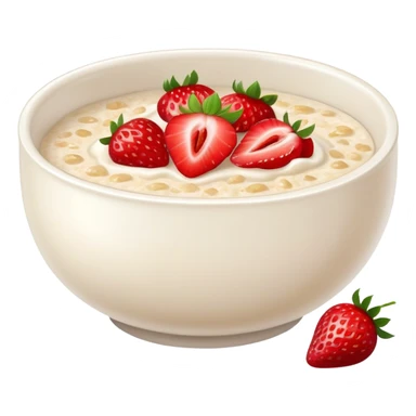 bowl of porridge with fresh strawberries sticker