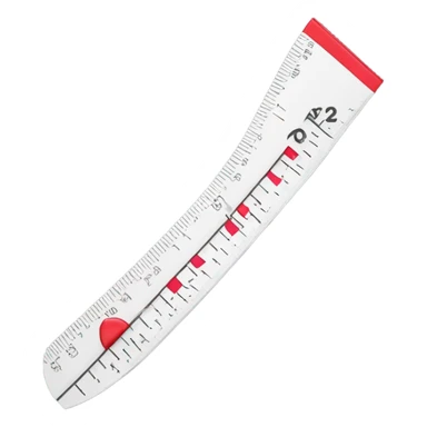 a metric ruler with a kiss lipstick mark on it sticker