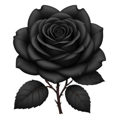 black rose, without green leaves, just flower sticker