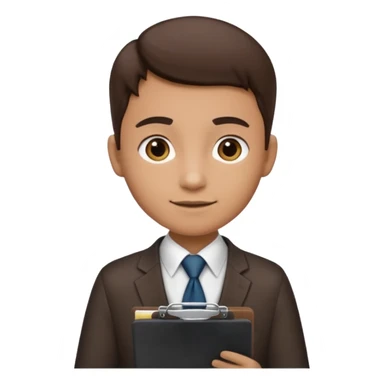 Manager + clipboard + tie, Cafe staff. sticker