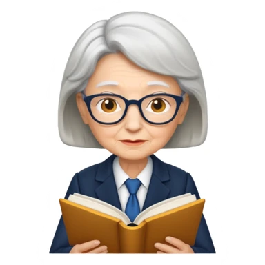 grandma reading in suit sticker