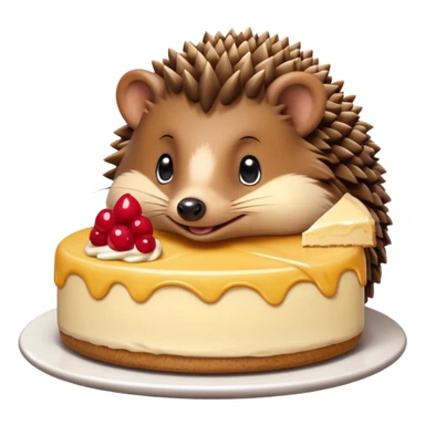 hedgehog eating cheesecake sticker