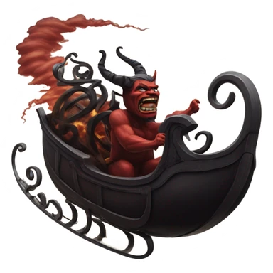 Satan’s sleigh on top of a tornado  sticker
