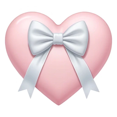 Pastel pink heart with white bow sticker