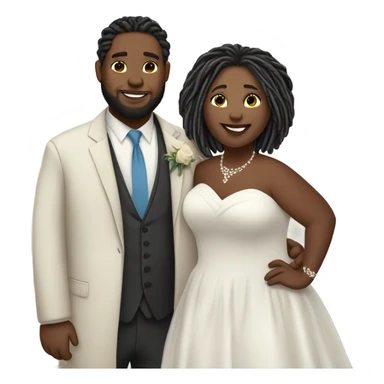 Plus size couple with locs wedding pale sticker