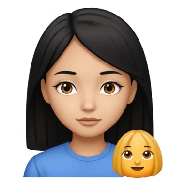 Chica pelo lacio negro tes morena clara  sticker