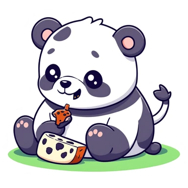 Panda eating  dead cows sticker
