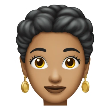 Tanned woman with black hair dressed in 1990s hip hop hair, makeup, and attire  sticker