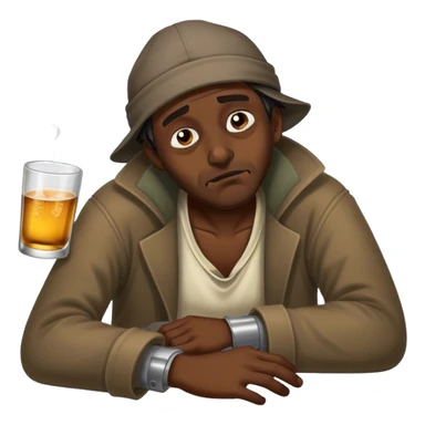 Hobo passed out, drunk, dark skin sticker