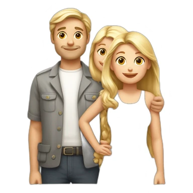 papa mama rubia hijo hija gato negro gato blanco sticker