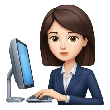 Brunette Business women sur un ordinateur  sticker