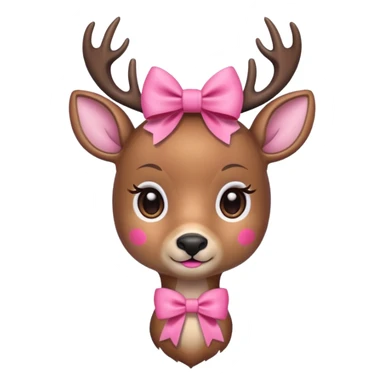 Pretty deer with pink bow sticker