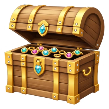 treasure chest with jewelery, rings and necklace in it sticker