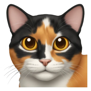 Calico cat smiling half black half orange face sticker