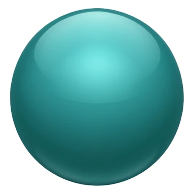 glossy teal sphere, blue-green balance sticker