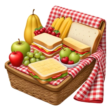 picnic with red and white checkered blanket sticker